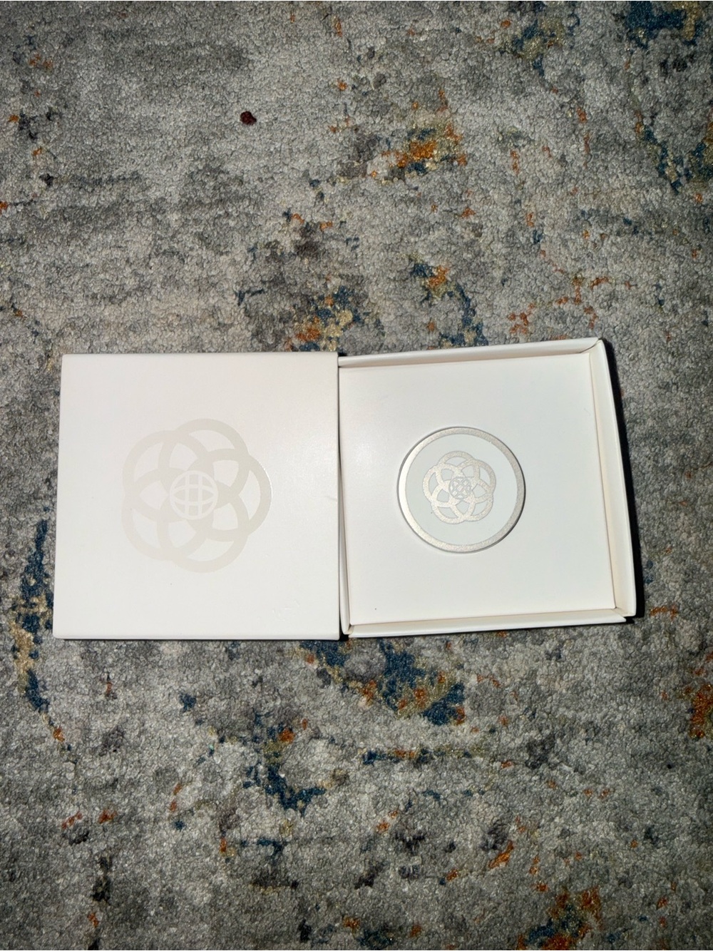 Disney White Epcot pin with Silver Accent Emblem NWT
